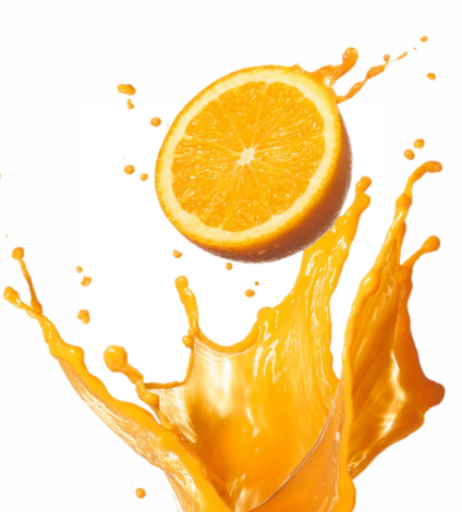 An orange with its liquid