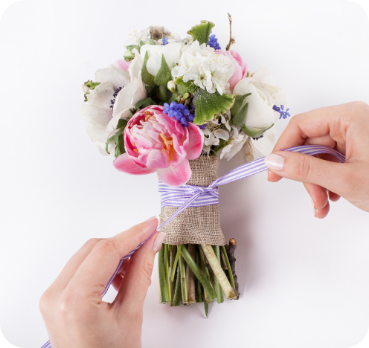 Tailored bouquet with colorful flowers